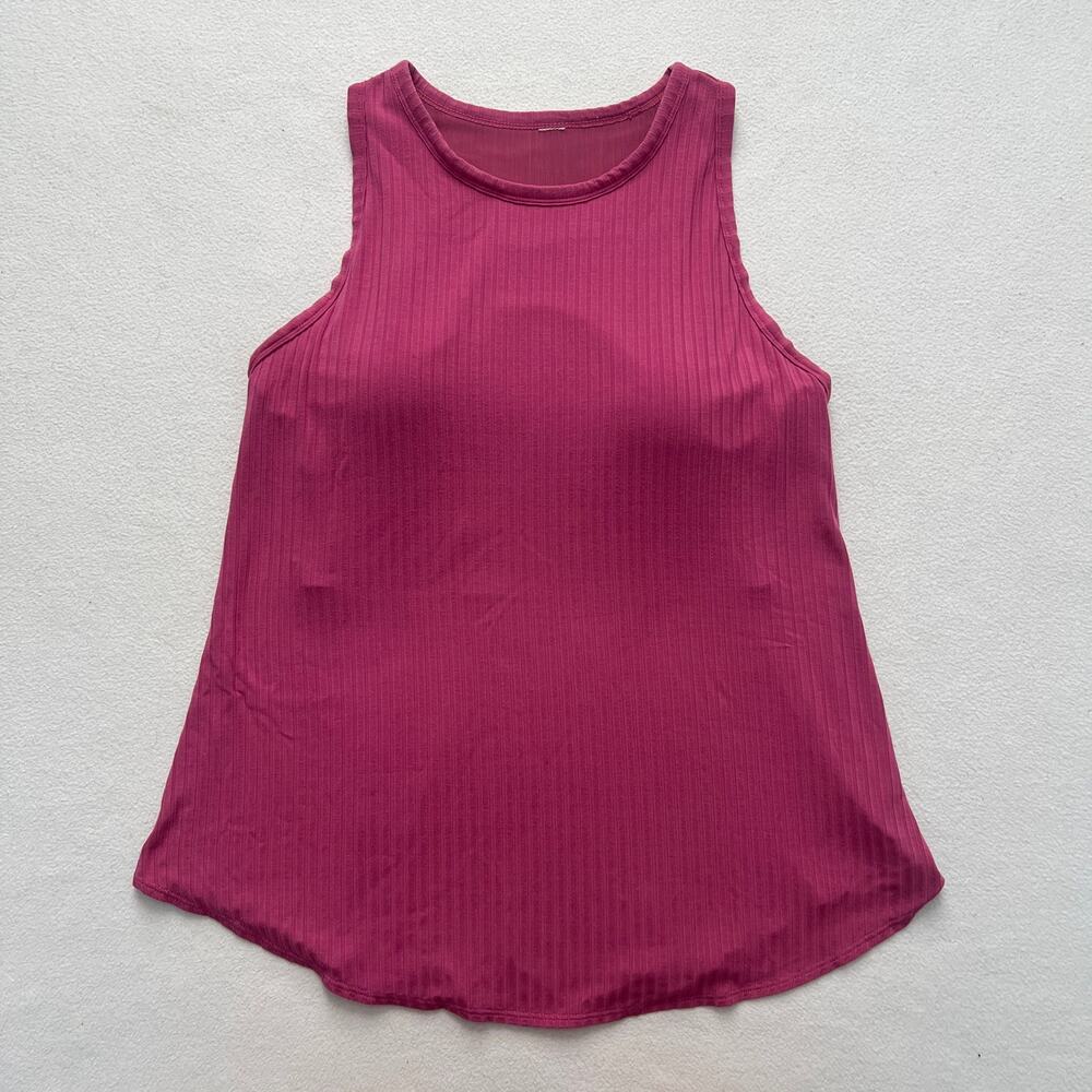 Shebird Rose Pink Ribbed Freedom Racerback Bra Tank Built-in Support Top 5 M / L